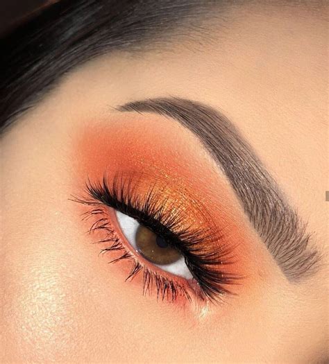Orange Eye Look Orange Eye Makeup Orange Makeup Cute Eye Makeup