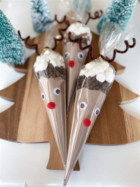 Cute Reindeer Hot Chocolate Cocoa Cones Etsy