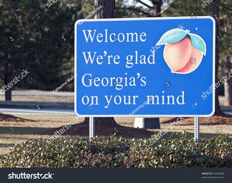 A Welcome Sign At The Georgia State Line Stock Photo 44303008