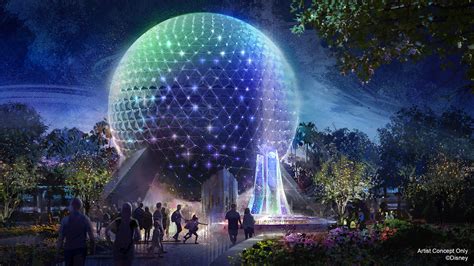 Concept Art Shared For New Permanent Spaceship Earth Nighttime