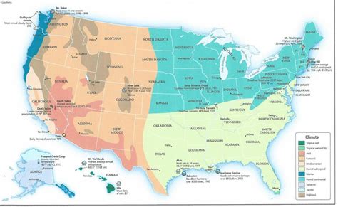 estados unidos clima mapa clima mapa dos estados unidos de norte américa américa