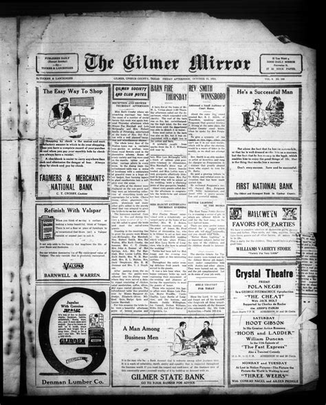 The Gilmer Mirror Gilmer Tex Vol 9 No 198 Ed 1 Friday