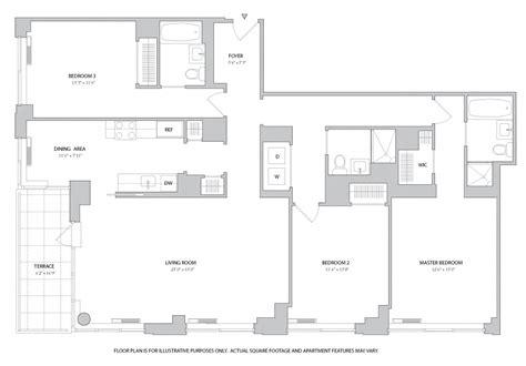 1 Bedroom Apartment Floor Plans 500 Sf Du Apartments Floor Plans Rates