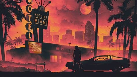Hotline Miami Game Retro Style Dark Life Cityscape 5k Sunset Wallpapers