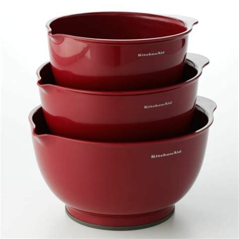 Kitchenaid Red Mixing Bowls Set Of 3 For Sale Online Ebay