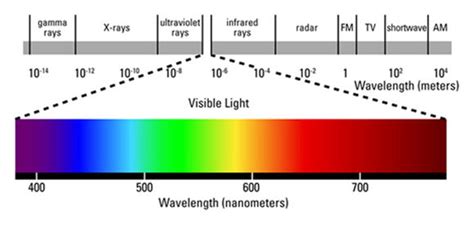 Linear Visible Color Spectrum Each Color Has A Different Wavelength
