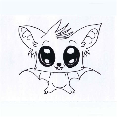 Hand drawn cute grey owl. draw a cute bat - Clip Art Library