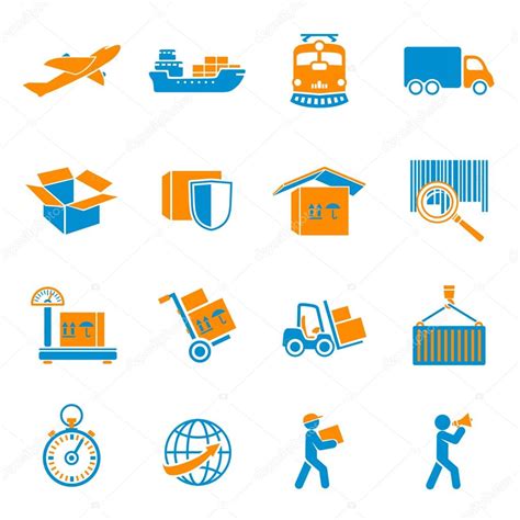 Shipping Delivery Icons Set Stock Vector By ©macrovector 42329061