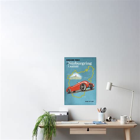 Vintage Nurburgring Motor Racing Poster For Sale By Rogue Design