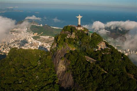 Rio De Janeiro Brazil Aerial View Of Rio De Janeiro With Christ