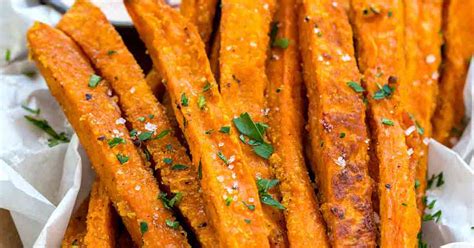 It is up to you as to how chunky you want the fries to be. Baked Sweet Potato Fries - Jessica Gavin
