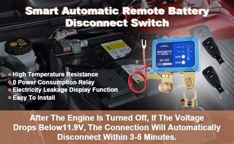 Kill Switch For Car Battery Cut Off Switch 12V 120A Smart Automatic