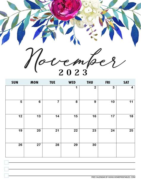 Free Printable Calendar 2023 In Beautiful Florals Artofit