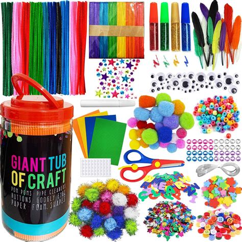Amazon Moiso Mega Kids Crafts And Art Supplies Jar Kit 550 Piece
