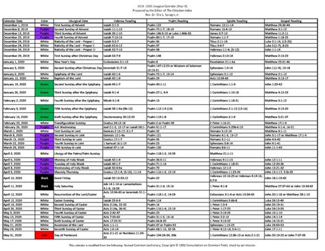 The liturgical color appropriate for the day is indicated, when the color is green, red or purple, by the color of the numeral against a light grey background. United Methodist Church Parament Colors 2020 | Calendar ...