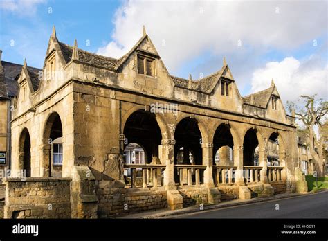 The Old 17th Century Market Hall In Historic Cotswold Stone Village