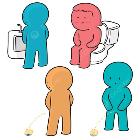 Vector Set Of People Peeing Girl Clipart Illustration Vector Girl Clipart Illustration Png