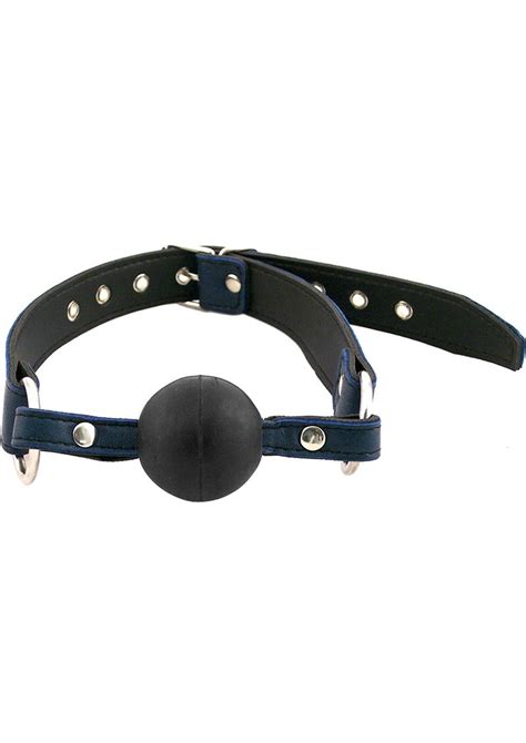 Blue Leather Strap Ball Gag Bondage Passionshop