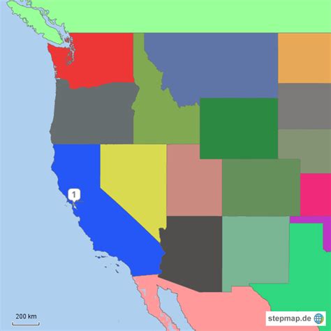 Stepmap West Coast Landkarte Für Usa
