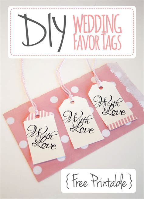 This saves you time and money printing these free baby shower games out on cardstock instead of printer paper or colored paper instead of white can completely change the look. Wedding Favor Tags: "With Love" Luggage Tag Printable