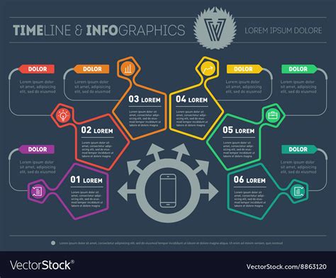 Business Plan With Six Steps Infographic Vector Image