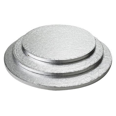 12 Silver Round Foiled Cake Drumboard 12mm Thick Multi Buy Discounts