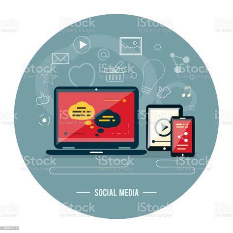 Cloud Of Application Icons Social Media Stock Illustration Download