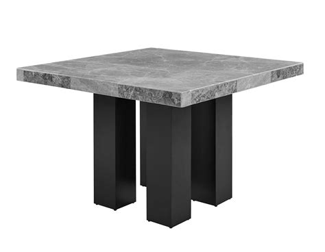 Camila 54 Inch Square Gray Marble Top Counter Table Steve Silver Company