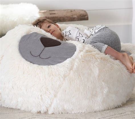 Bean bag chairs for kids can be purchased at any local retail store. Ivory Bear Anywhere Beanbag™ | Bean bag chair kids, Pb ...