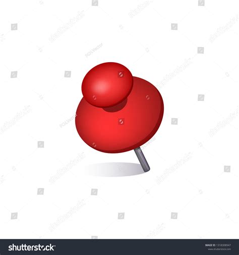 Red Attachment Pin Thumbtack Message Pushpin Stock Vector Royalty Free