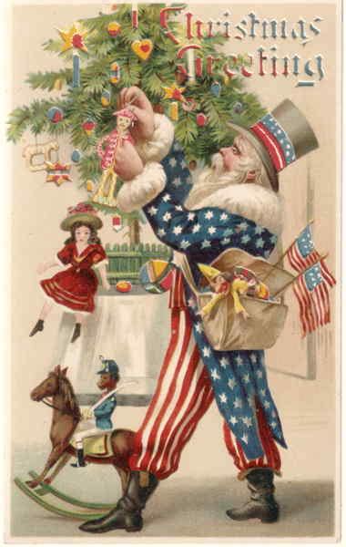 Rare Uncle Sam Hold-To-Light Santa Claus