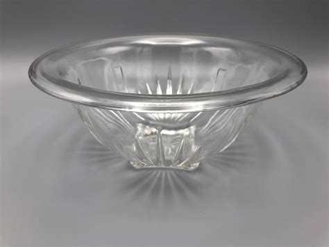 Vintage Hazel Atlas Clear Glass Mixing Bowl Starburst Pattern Etsy