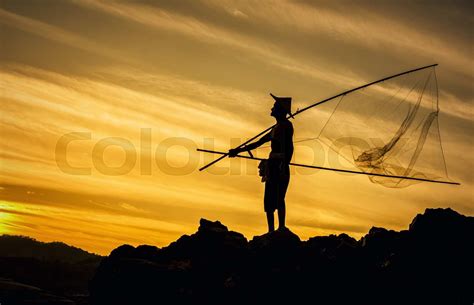 Fisherman On Sunset Stock Image Colourbox