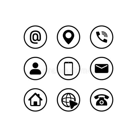 Email Phone Location Icon Stock Illustrations 5052 Email Phone