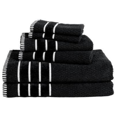 Buy white striped bath towels and get the best deals at the lowest prices on ebay! Lavish Home 6-Piece Black Combed Cotton Towel Set in 2020 ...