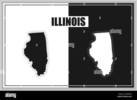 Flat Style Map Of State Of Illinois Usa Illinois Outline Vector