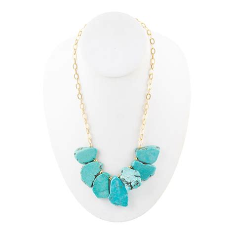Turquoise Slabs Statement Necklace Barse Jewelry