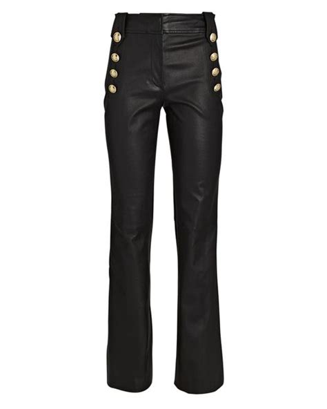 10 Crosby Derek Lam Robertson Button Embellished Leather Flared Pants