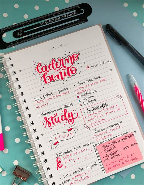 Caderno Bonito E Organizado Dicas Para Um Caderno Perfeito Mesmo Estudando Em Casa