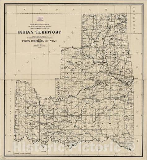 Indian Territory Compiled By Ml Cudlipp And Fe Matthes Traced And