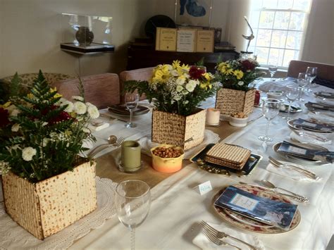 2012 Passover Table With My Matzoh Vases Passover Seder Table