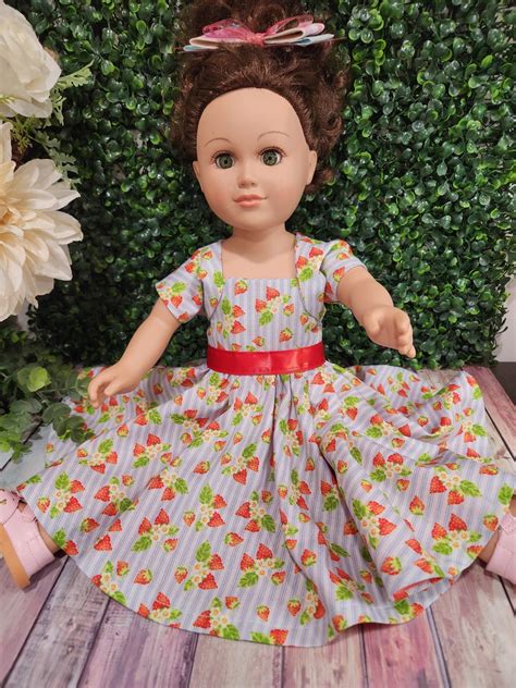 18 Doll Dress Doll Dress Strayberry Doll Dress Spring Etsy