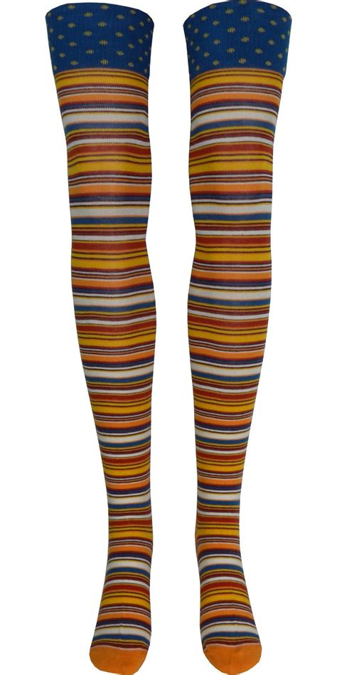 Striped Layers Over The Knee Socks In Orange Poppysocks