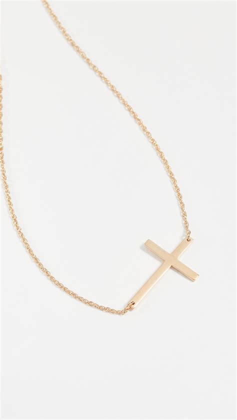 Jennifer Zeuner Horizontal Cross Necklace In Gold Metallic Lyst