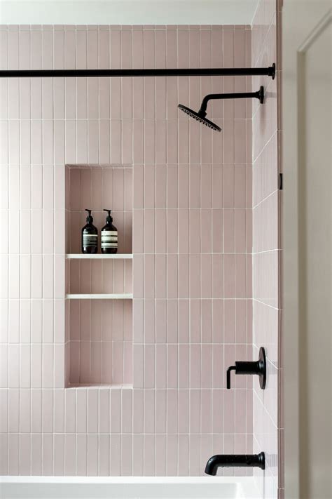 Hall Bathroom Upstairs Bathrooms Bathroom Renos Guest Bathroom Picket Tile Bathroom Pink