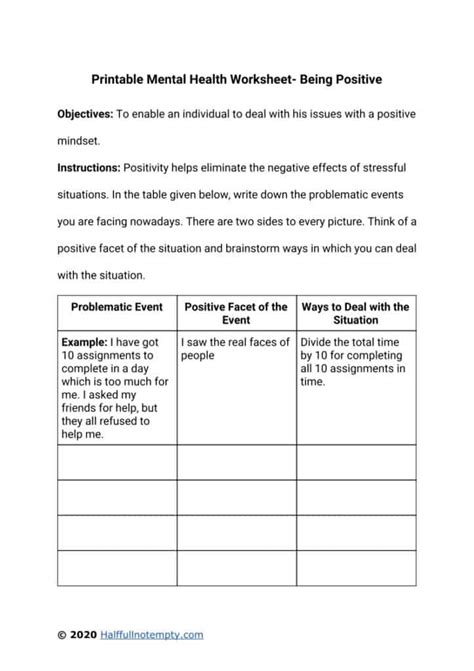 We did not find results for: Printable Mental Health Worksheets (5+) | OptimistMinds