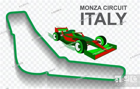 Italy Grand Prix Race Track For Formula 1 Or F1 Detailed Racetrack Or