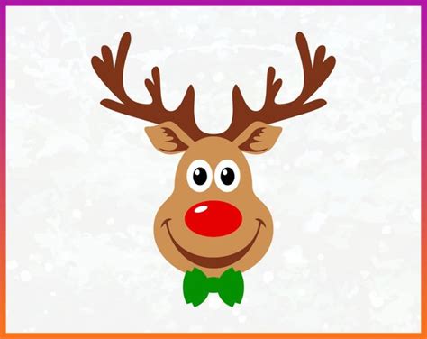 Reindeer Rudolph Svg Red Nosed Reindeer Svg Clipart Silhouette Vector