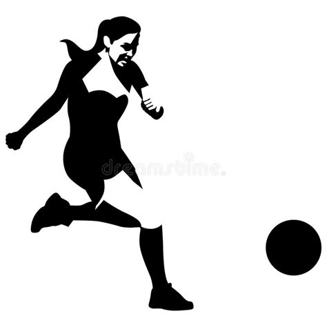 Female Kickball Player Eps Vector File Stock Vector Illustration Of