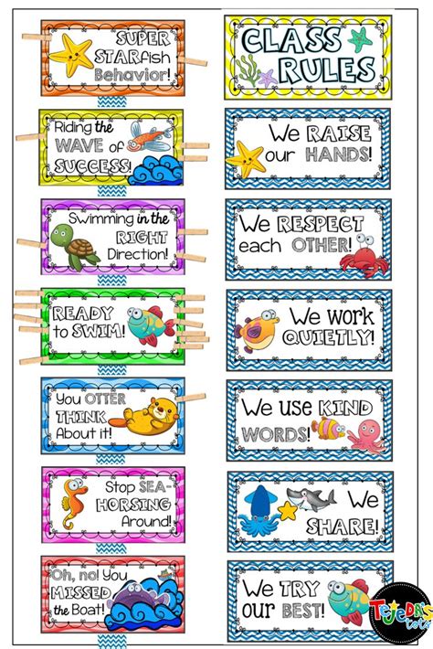 Behavior Management Class Rules Clip Chart And More Editable Class